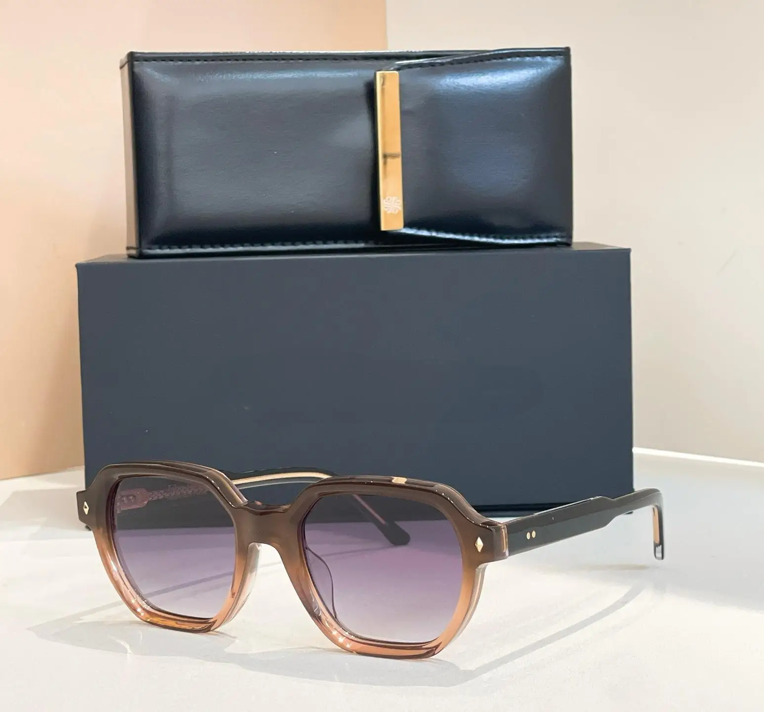 GIORGIO نظارات شمسية رجالية عصرية ذات علامة تجارية متعددة الأضلاع مربعة الشكل للسفر خفيفة فاخرة للنساء