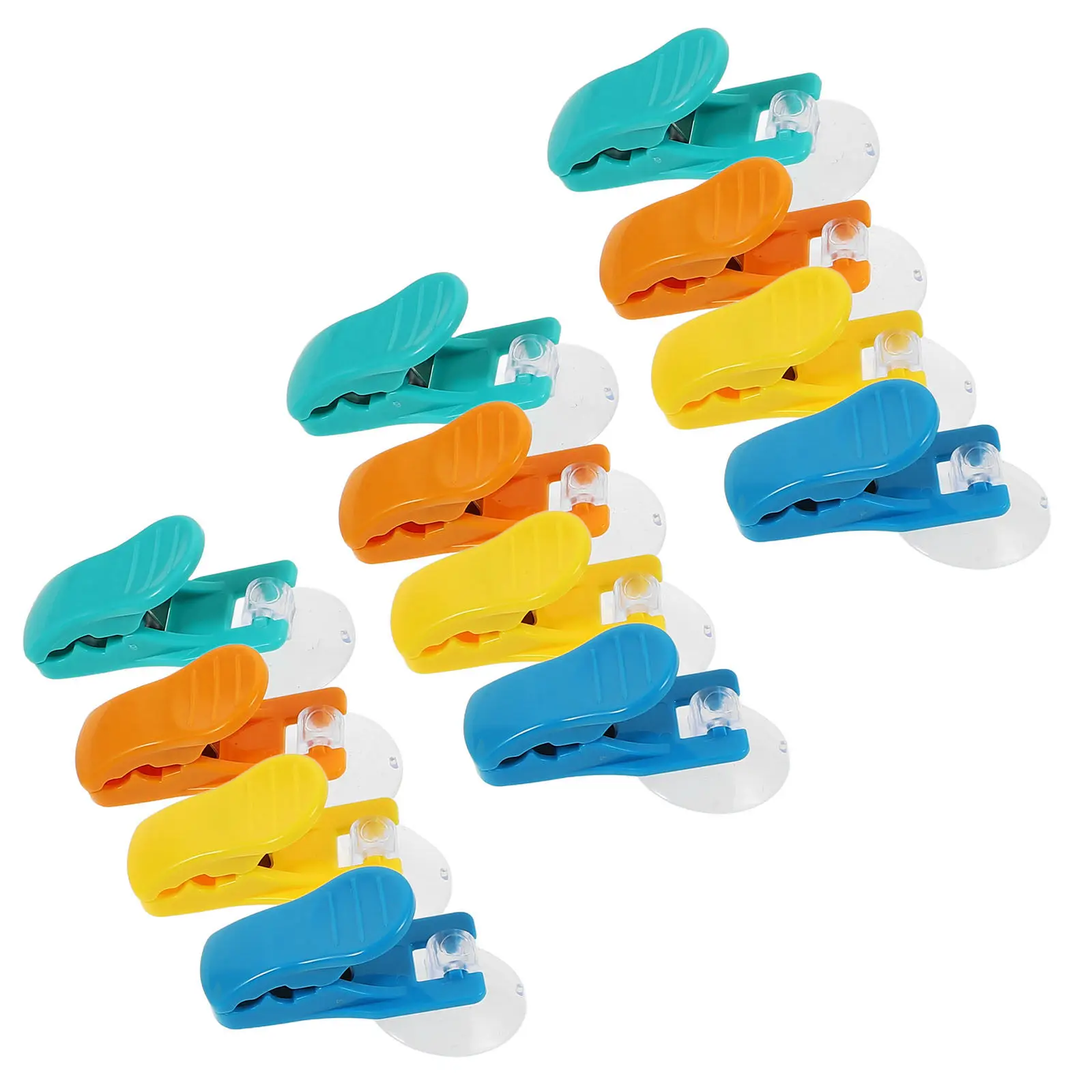 12Pcs Versatile Suction Cup Hooks Rotatable Clamps for Kitchen Bathroom Towels Receipt Organizer Paper Holder Suction Clamps