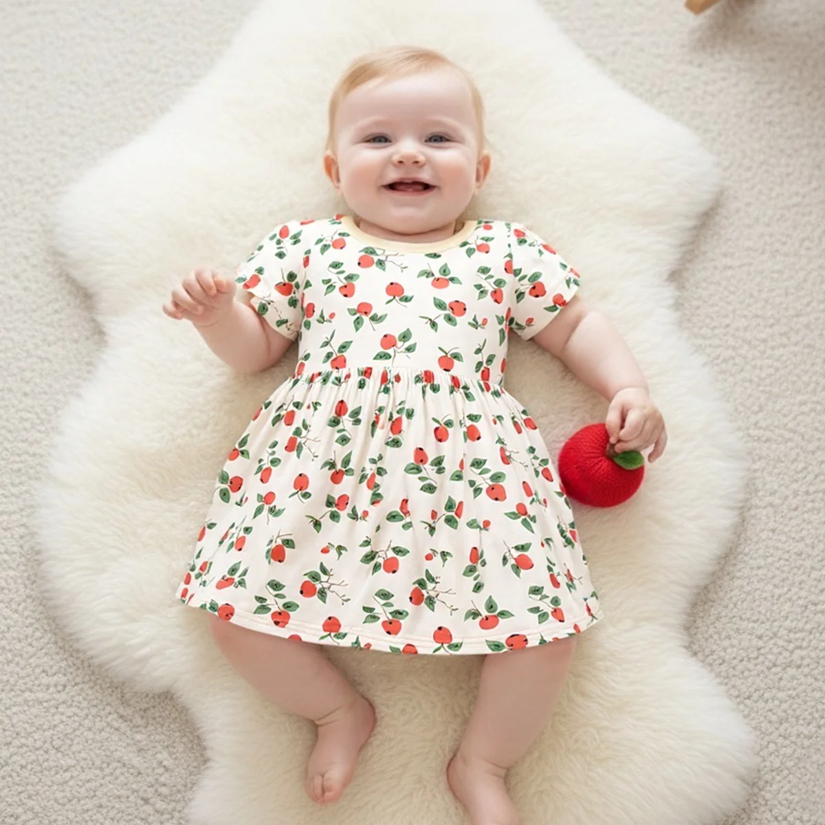Print Summer Little Kids Dresses Short Sleeve Clothes Baby Girls Cute Dresses Cartoon