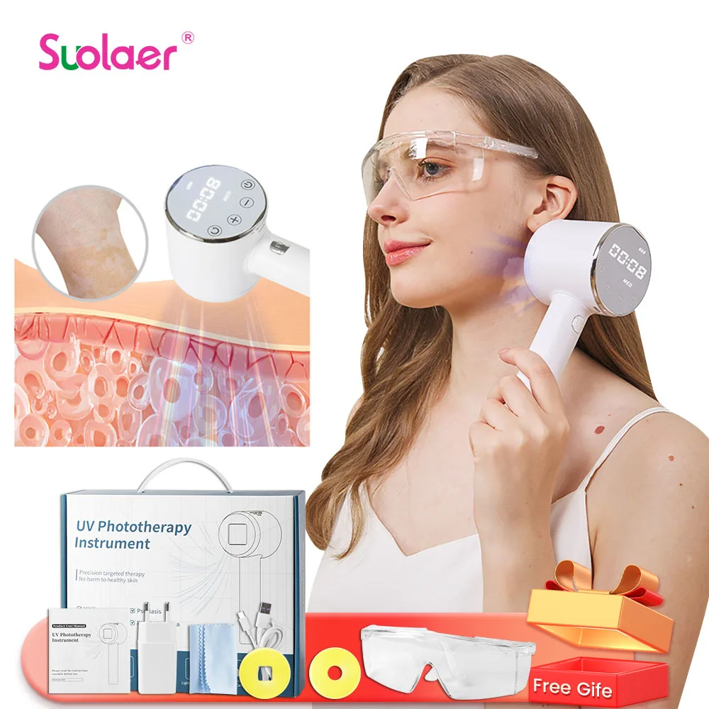 

Vitiligo Treatment Ultraviolet Phototherapy 308nm LED UVB Light Physical Therapy Equipment for Spot Vitiligo Psoriasis Machine