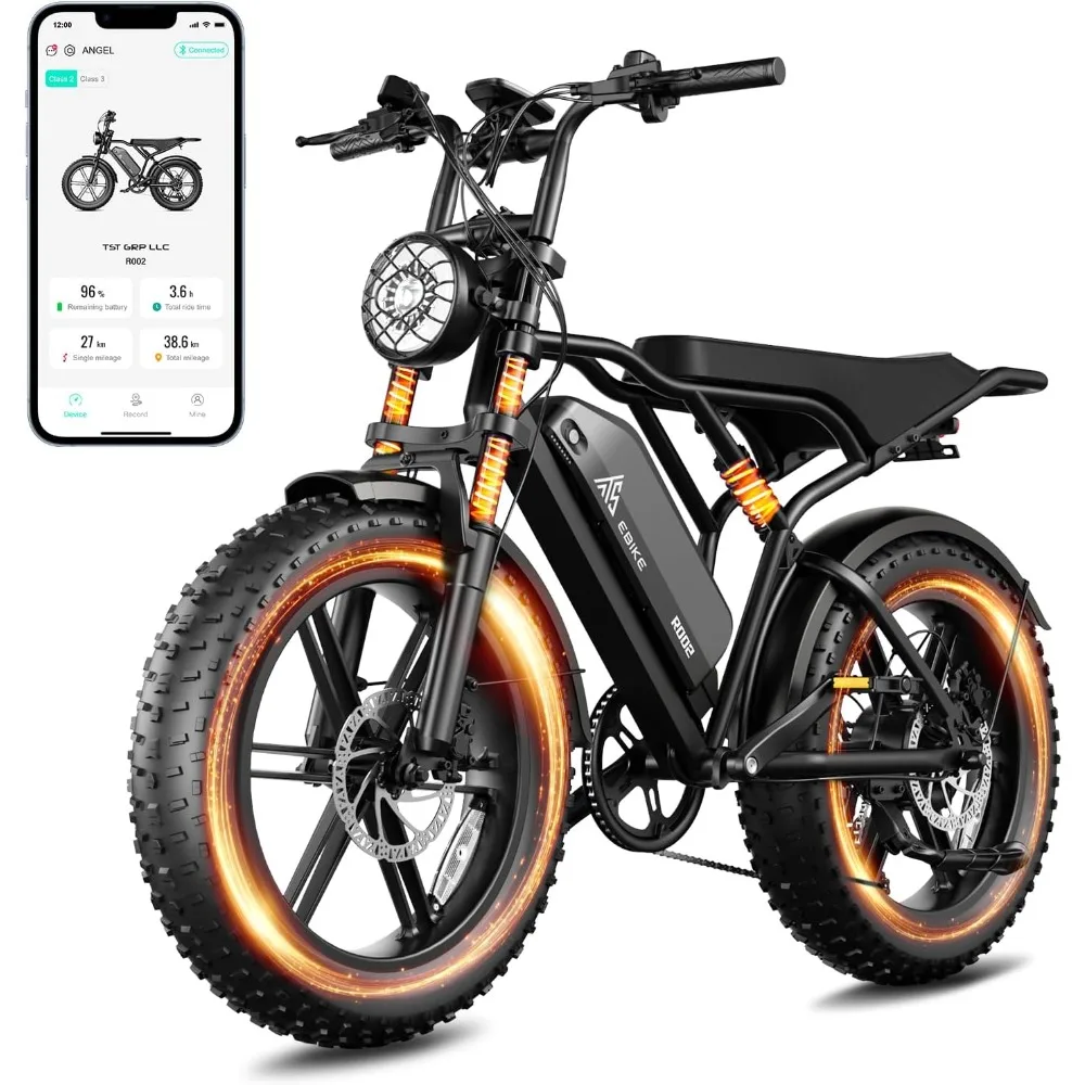 Bicicleta eléctrica para adultos 1500W pico 20 "neumático ancho todoterreno E-Bike 60/110 millas 28 MPH bicicleta eléctrica de la suciedad-48V 15/25 AH batería