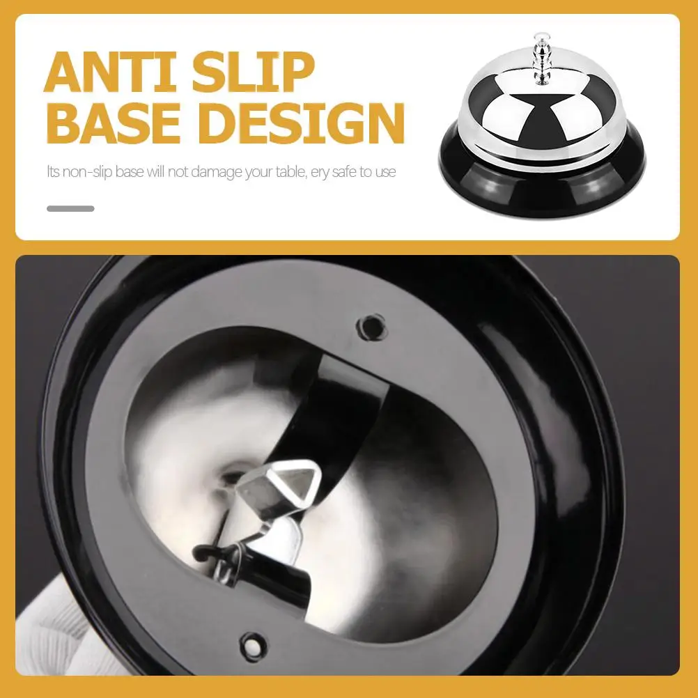 3Pcs Dinner Bell Restaurant Kitchen Bar Service Call Metal Bells Retro Loud Clear Tone Practical Simple Design for Hotel