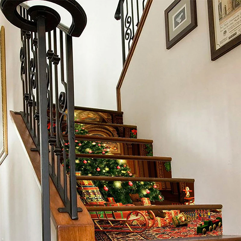 New Product Christmas Creative Staircase Stickers 3D Christmas Tree Corridor Stairs Renovation Decoration Wall Stickers