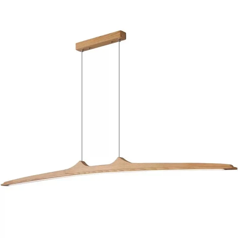 Retro Camur linear Pendant light walnut wood grain long strip lamps Restaurant Hanging Lamp Loft Artistic creativity dining room