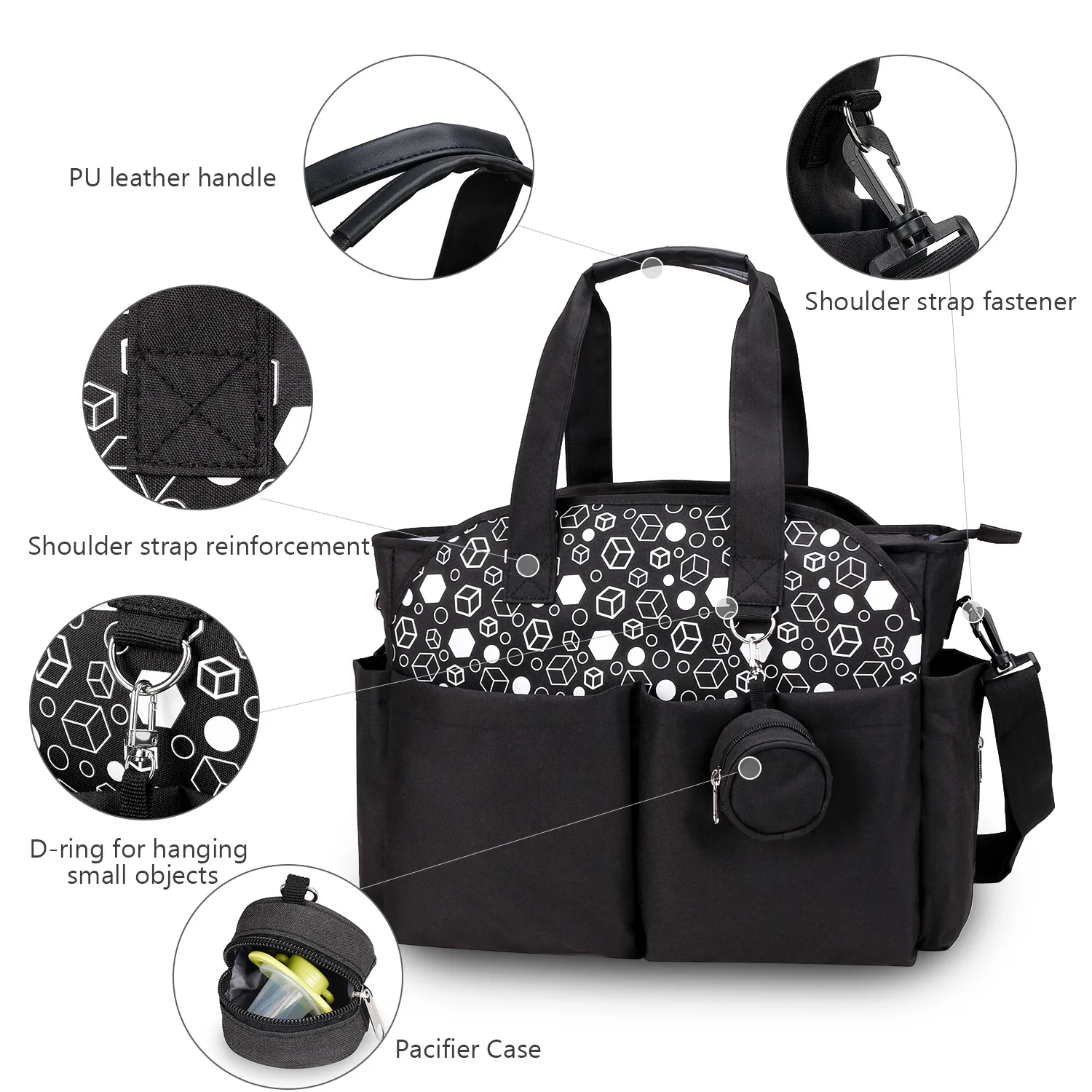 New Fashion Baby Diaper Bag Large Capacity Mommy Maternity Bag Portable Multifunctional Nappy Waterproof Bag for Baby Care