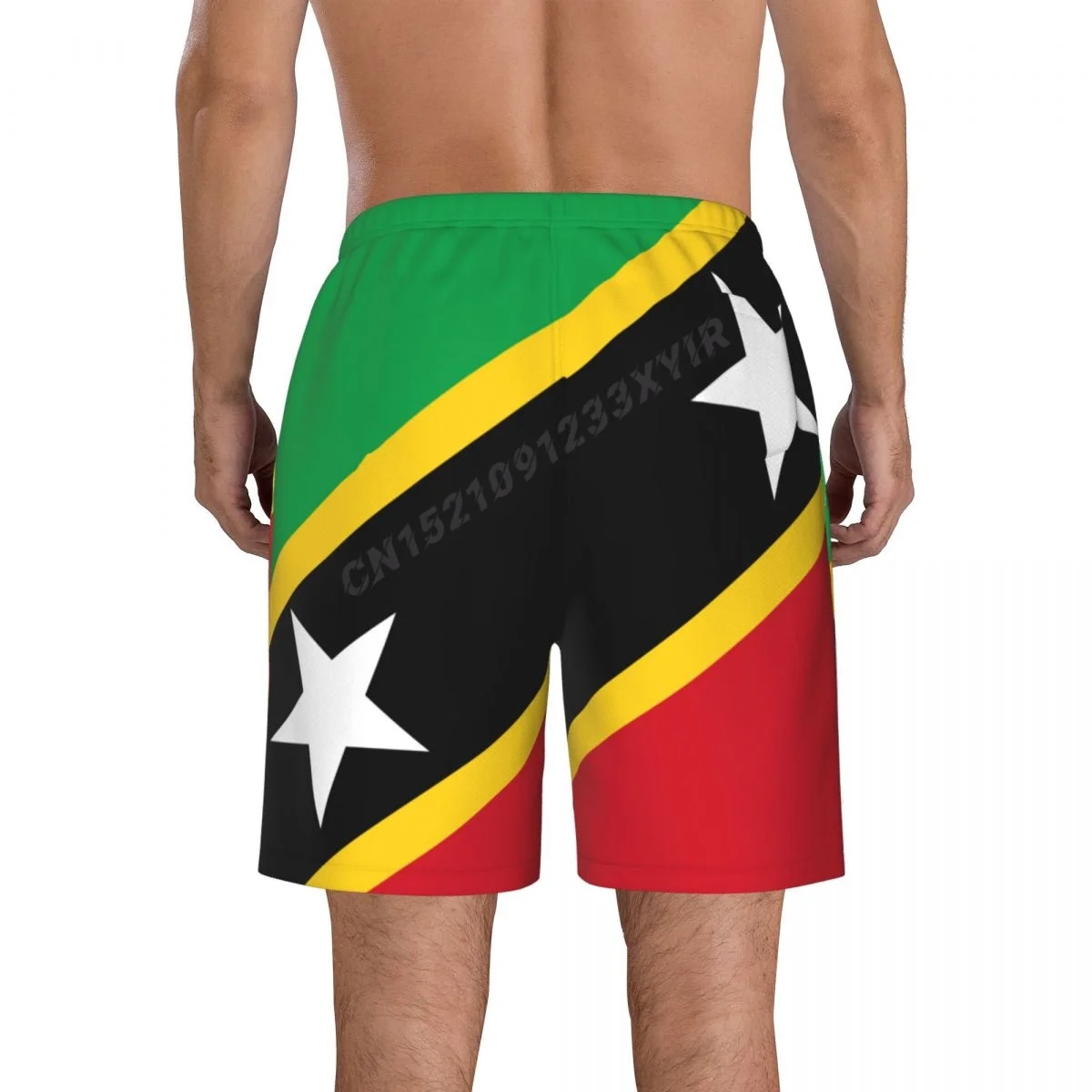 Summer Men's Saint Kitts And Nevis Flag Beach Pants Shorts Surfing M-2XL Polyester Swimwear Running