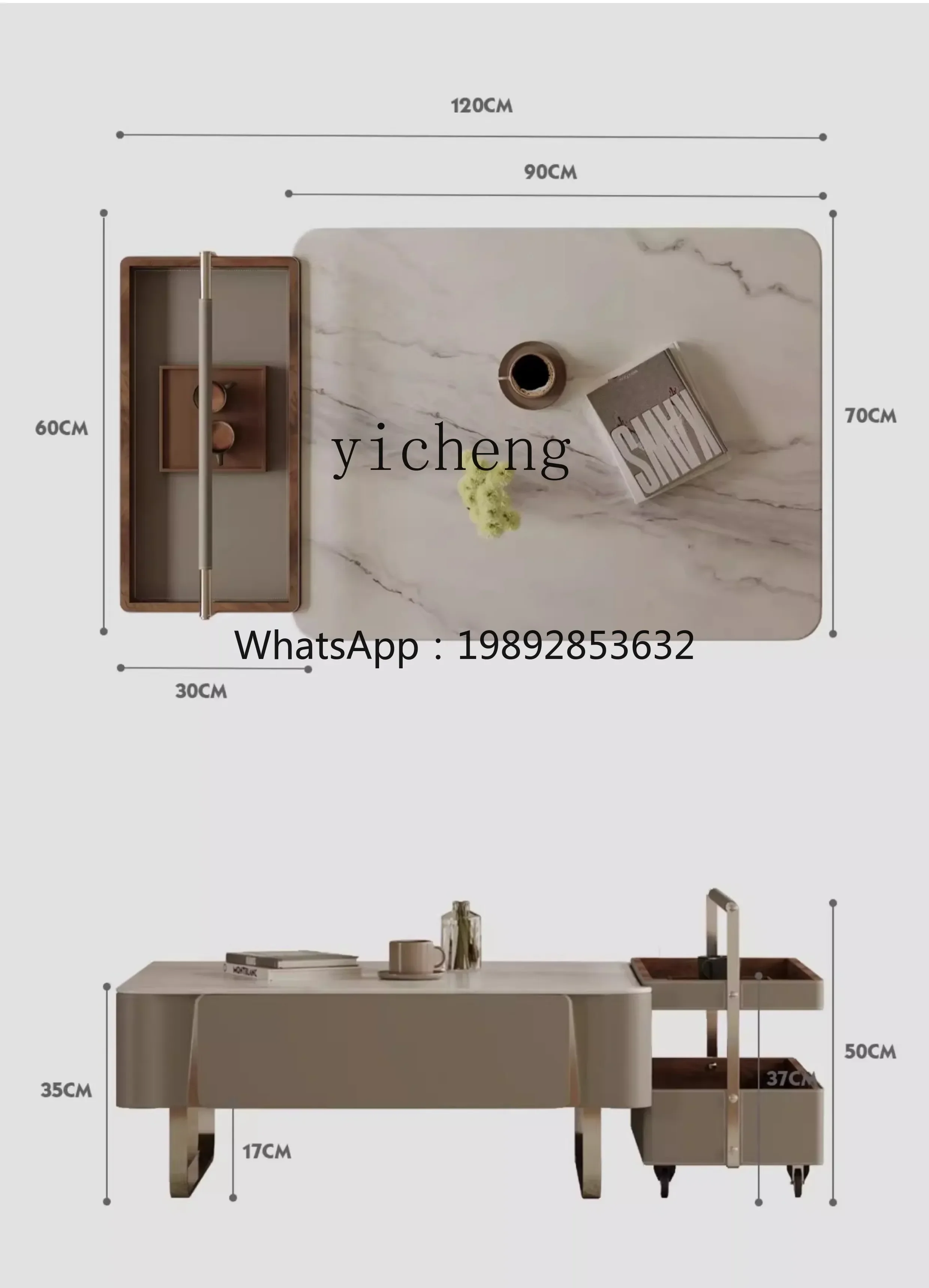 ZZ Minimalist with Drawer Square Coffee Table Combination Removable Creative Living Room Household