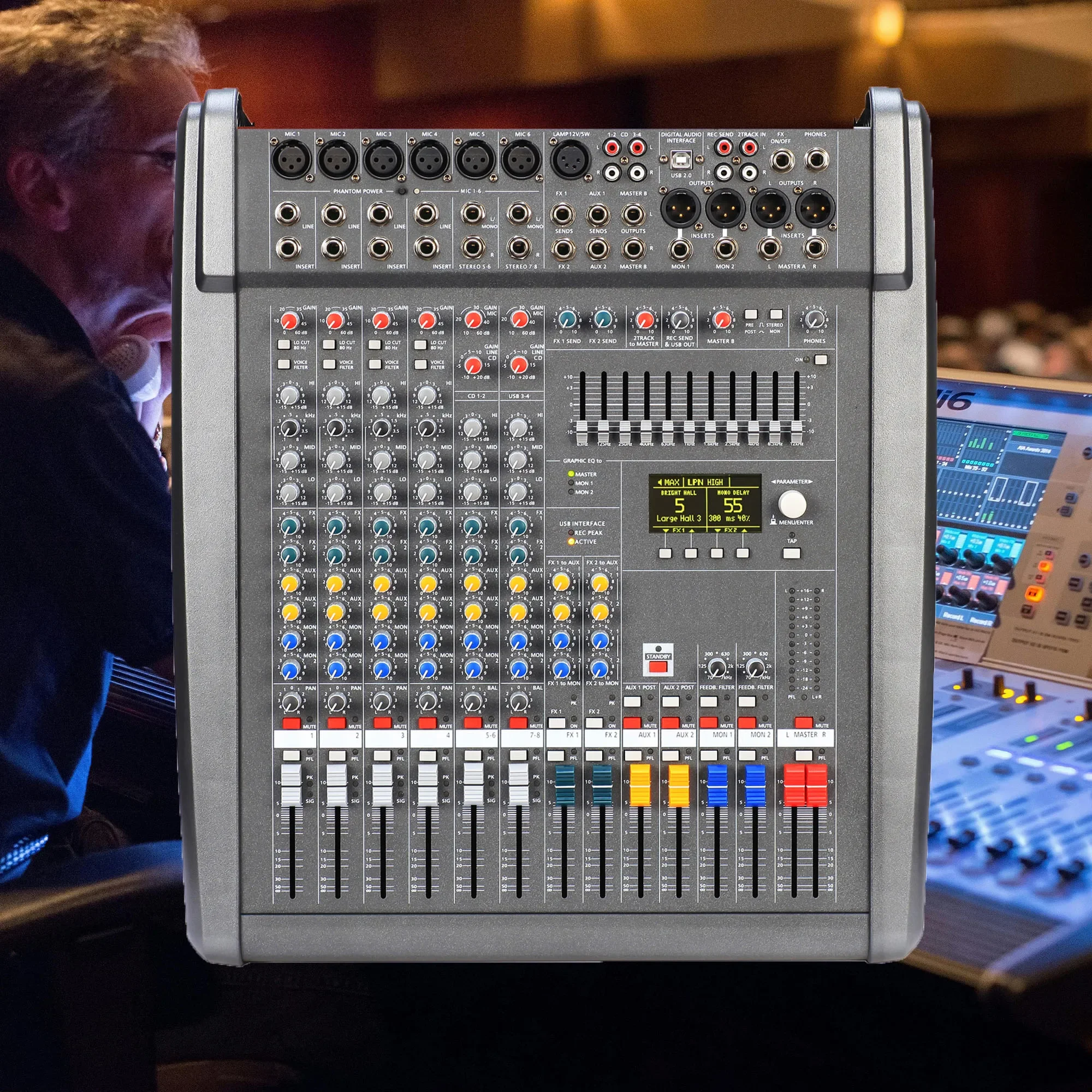 Leicozic CMS600-3 وحدة التحكم خلط الصوت خلاط المهنية 8-قناة خلاط Consola دي Sonido ميسا دي سوم باتيدورا برو الصوت