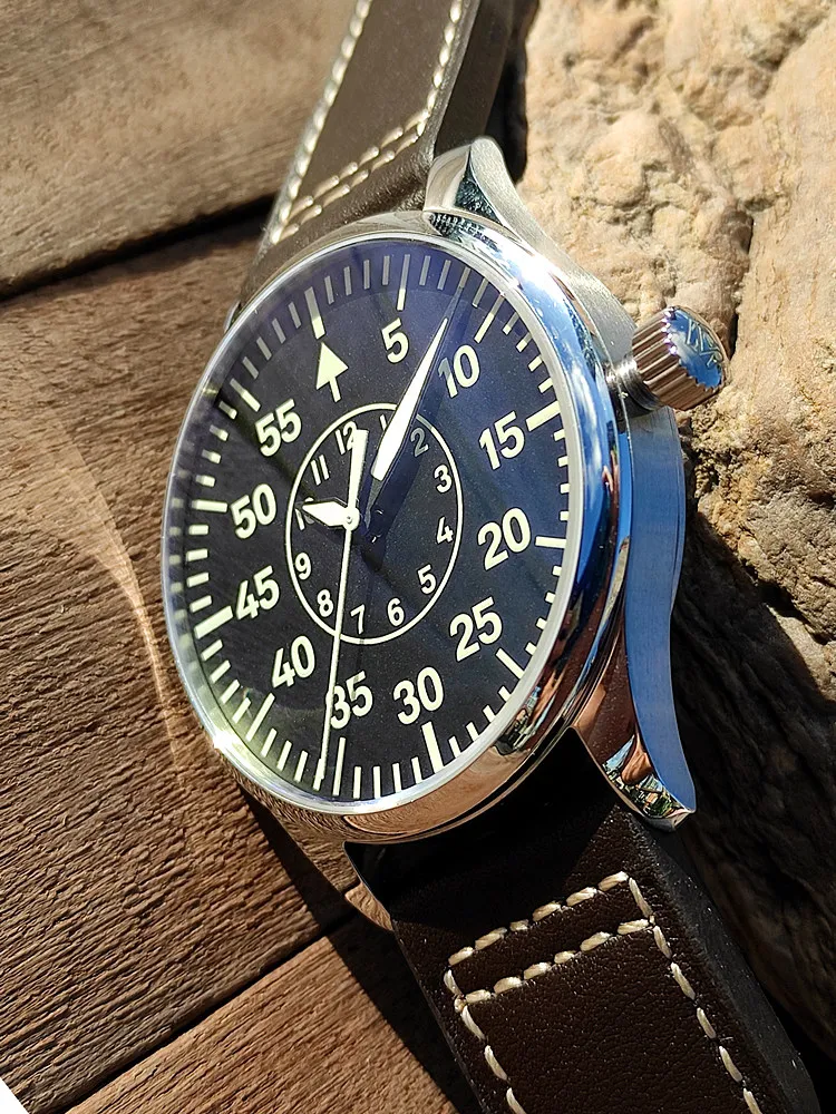 Men's 40mm Vakuy Quartz Watch, Pilot Style, Japanese VH31 Movement, Sweeping Seconds, Luminous, No Date, Three-Hand, Waterproof - view 2