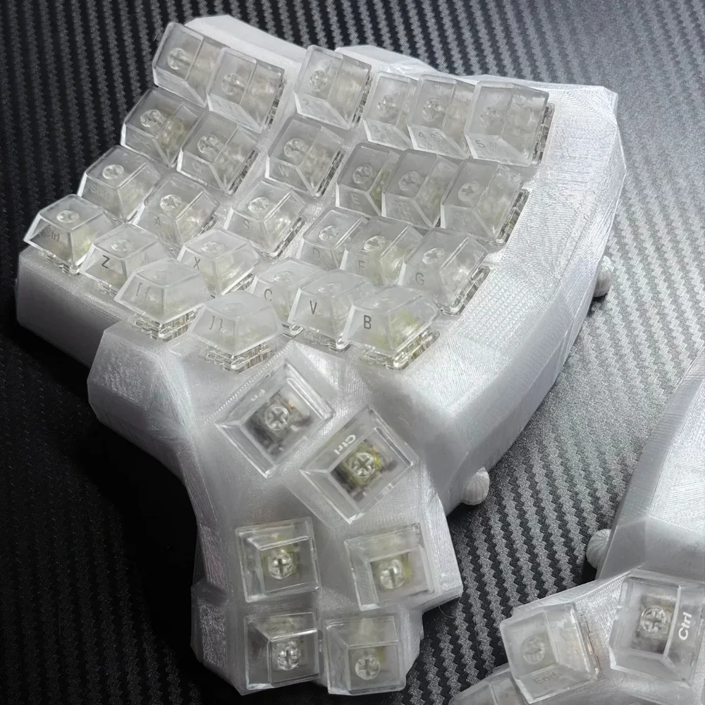 Dactyl Manuform 5x6 Split Keyboard Customized Curved Wired Transparent Ergonomic Mechanical for Gaming Office Accessories Gift