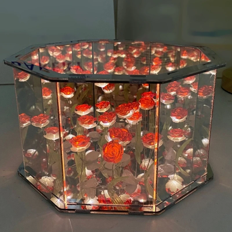 2024 New Unique Flower Cube Night Lamp Crafting Materials DIY Bedroom Lighting Crafts Set