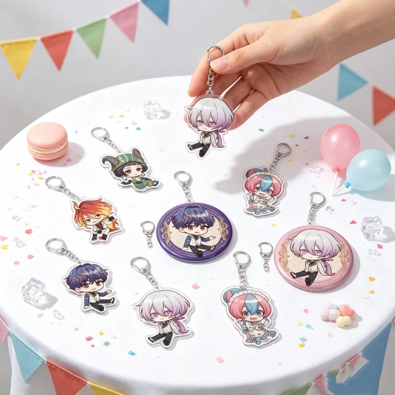 bag charm-TASOKARE HOTEL New Anime Game Acrylic pendant Keychain Neko Tsukahara/Menou Christmas Gifts 6cm Jewelry in stock 14PCS