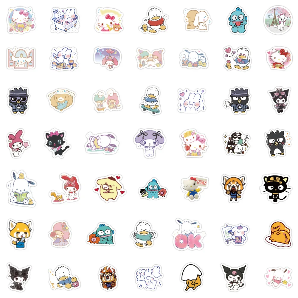 100/200/300 Stück Kawaii Sanrio Kuromi Melody Hello Kitty Aufkleber Laptop Handy Gepäck Wasserdichte Cartoon-Sticker Aufkleber – Detail 13