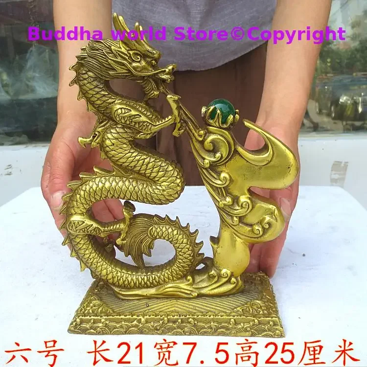 المنزل جلب الثروة المال حسن الحظ التنين الملكي البرونزية عيد الميلاد فنغ شوي تمثال شركة متجر المنزل التميمة تعويذة