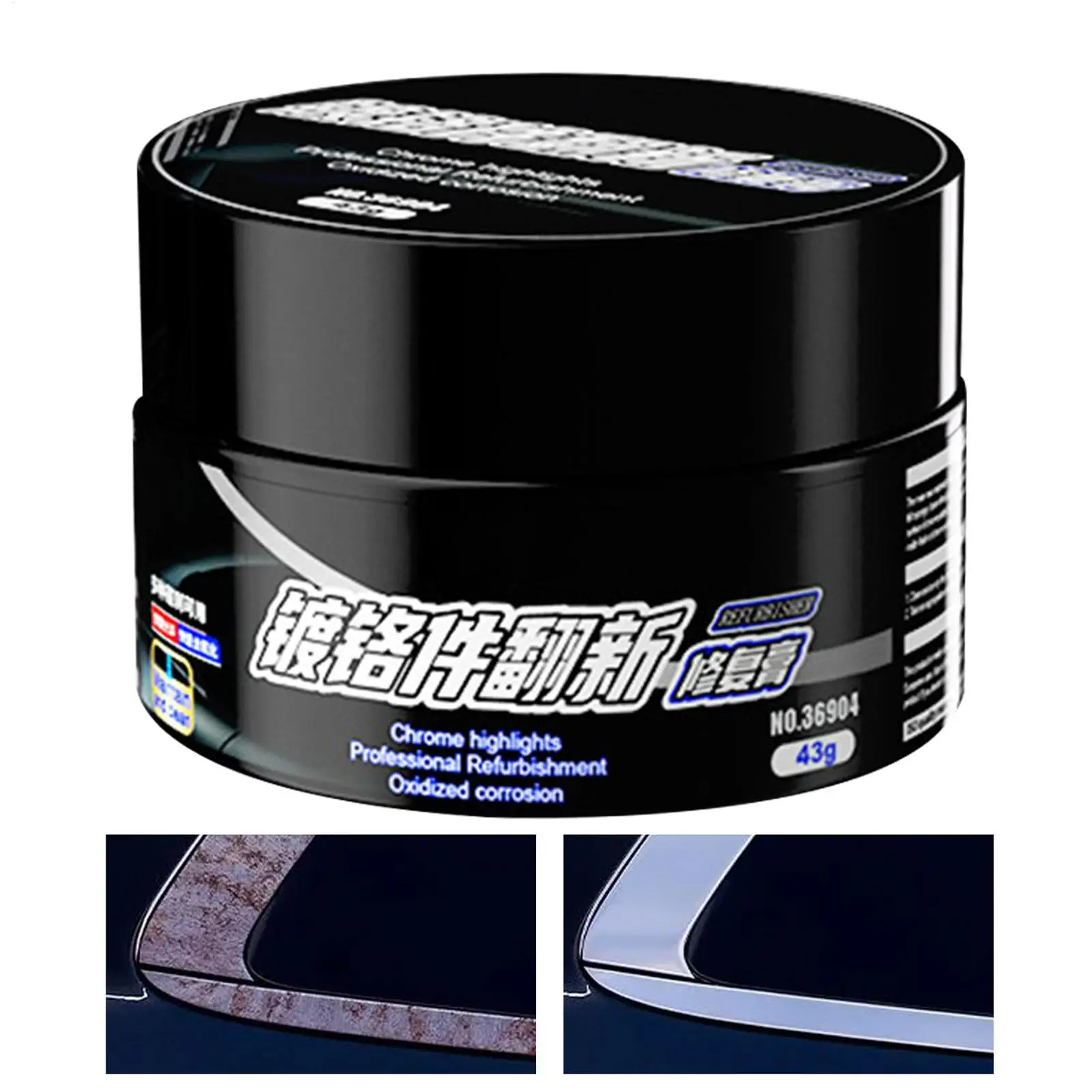 Professional Chrome Repair Paste Oxidized Metal Restorer & Polishing Cream for Car Door Handles Windows Bumpers Universal