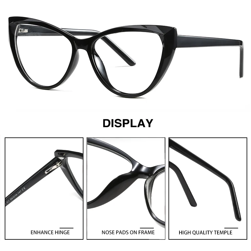 SZTZX Fashion Cat Eye Photochromic Reading Glasses For Women Anti Blue Light Myopia Glasses Prescription Optical Eyeglasses