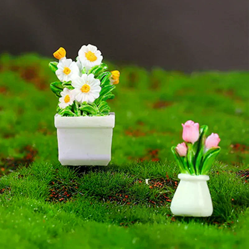 1PC Doll Decor Dollhouse Simulation for House Green Flowerpot Furniture in New Potted Plant Plants Home Mini Pot