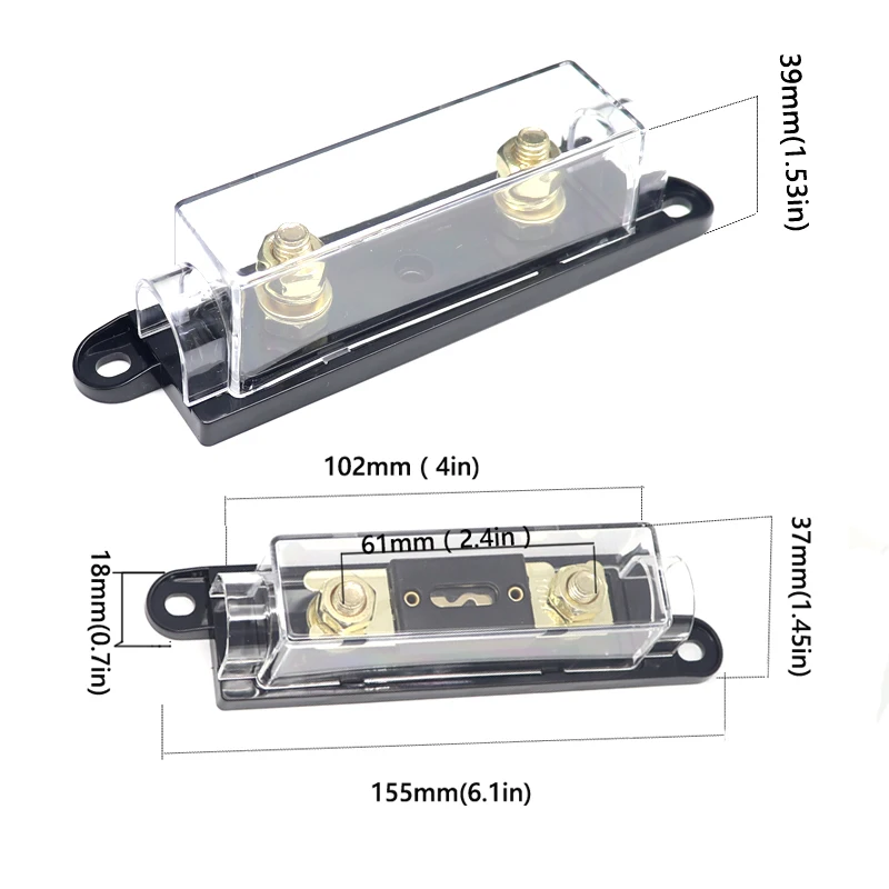 【2PCS】ANL Fuse 60 80 100 120 300 400 450A 500 AMP ANS Fuse Holder Bolt-on Fuse Automotive Fuse Holders Fusible Link With Fuse