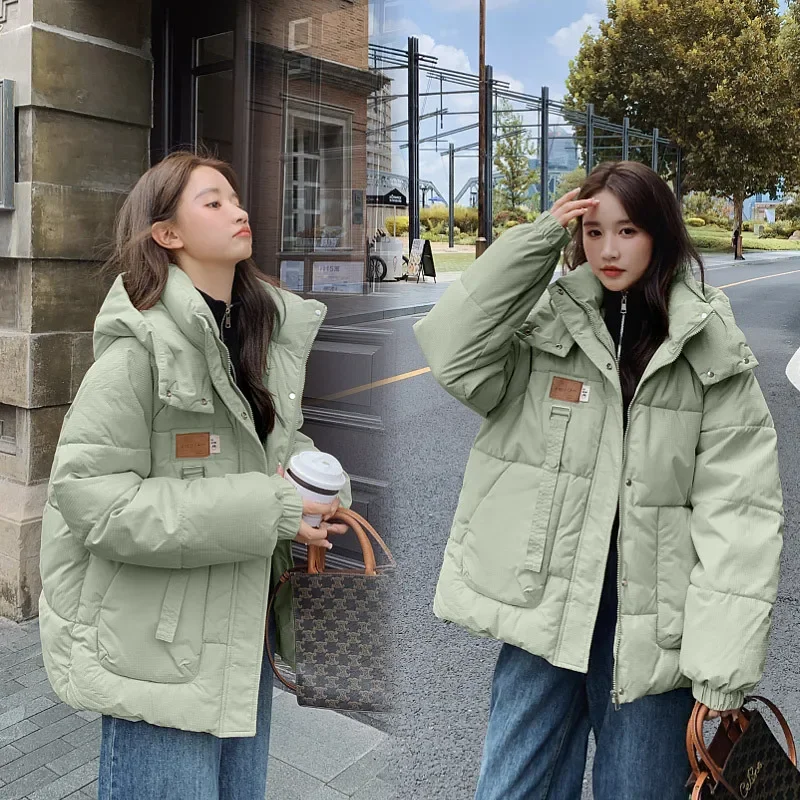 Winter Clothes Women Hooded Down Cotton Jacket Women's Autumn and Winter New Korean Version Large Size Loose Small Bread