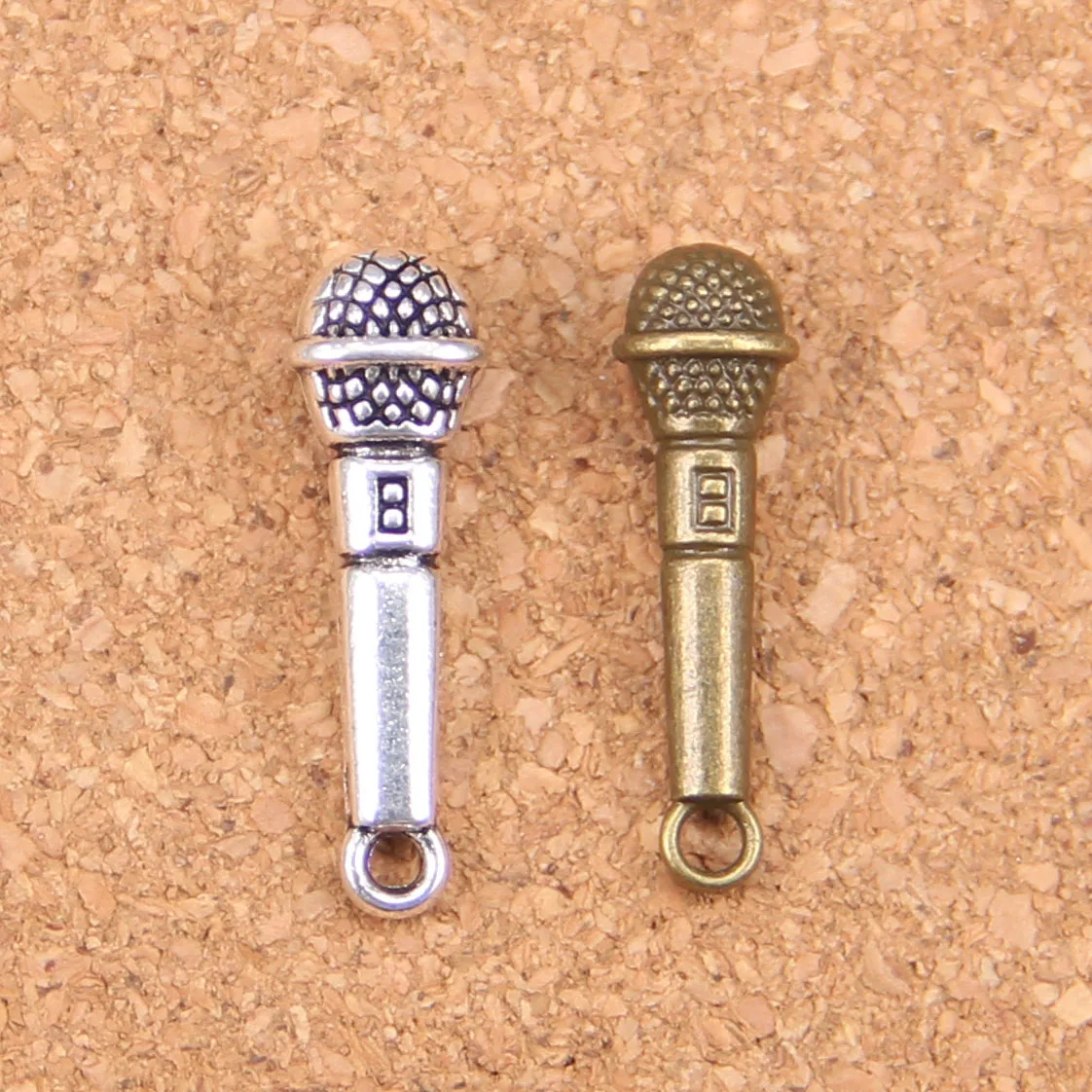 62pcs Charms Microphone 25x7mm Antique Pendants,Vintage Tibetan Silver Jewelry,DIY For Bracelet Necklace