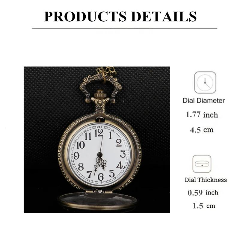 Retro Classic Truck Car Design Quartz Pocket Watch for Men Kids Fans Souvenir Gifts with 80cm Necklace Chain Gift Clock Relogio