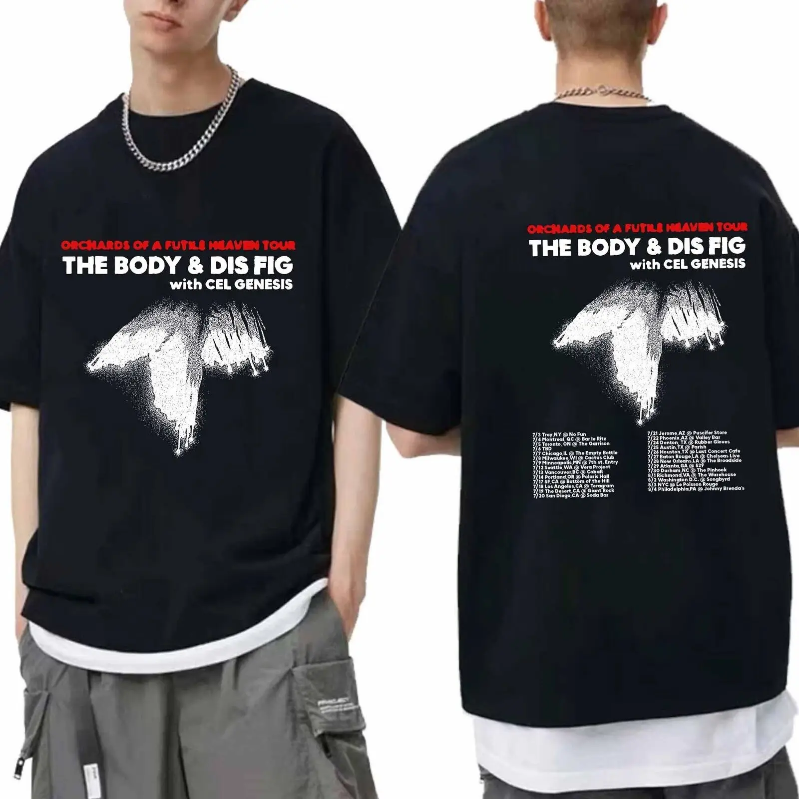 The Body and Dis Fig - Summer 2024 Tour Shirt  The Body and Dis Fig Band Fan Shi