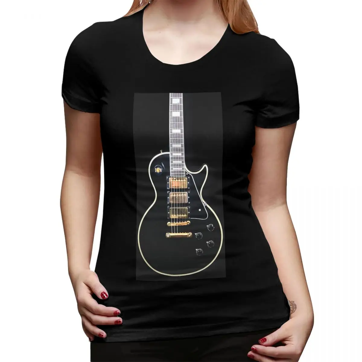 1995 Gibson Custom Shop 1958 Les Paul camiseta para mujer ropa de calle con cuello redondo camisetas de manga corta para mujer ropa de verano Tops