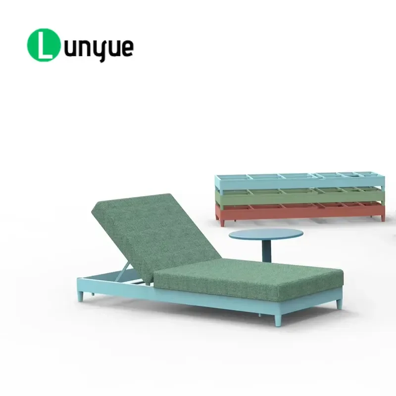 Luxury Aluminum Folding Outdoor Sun Lounger UV Protection Coating Durable Eco Friendly Modern Design for Swimming Pool Patio