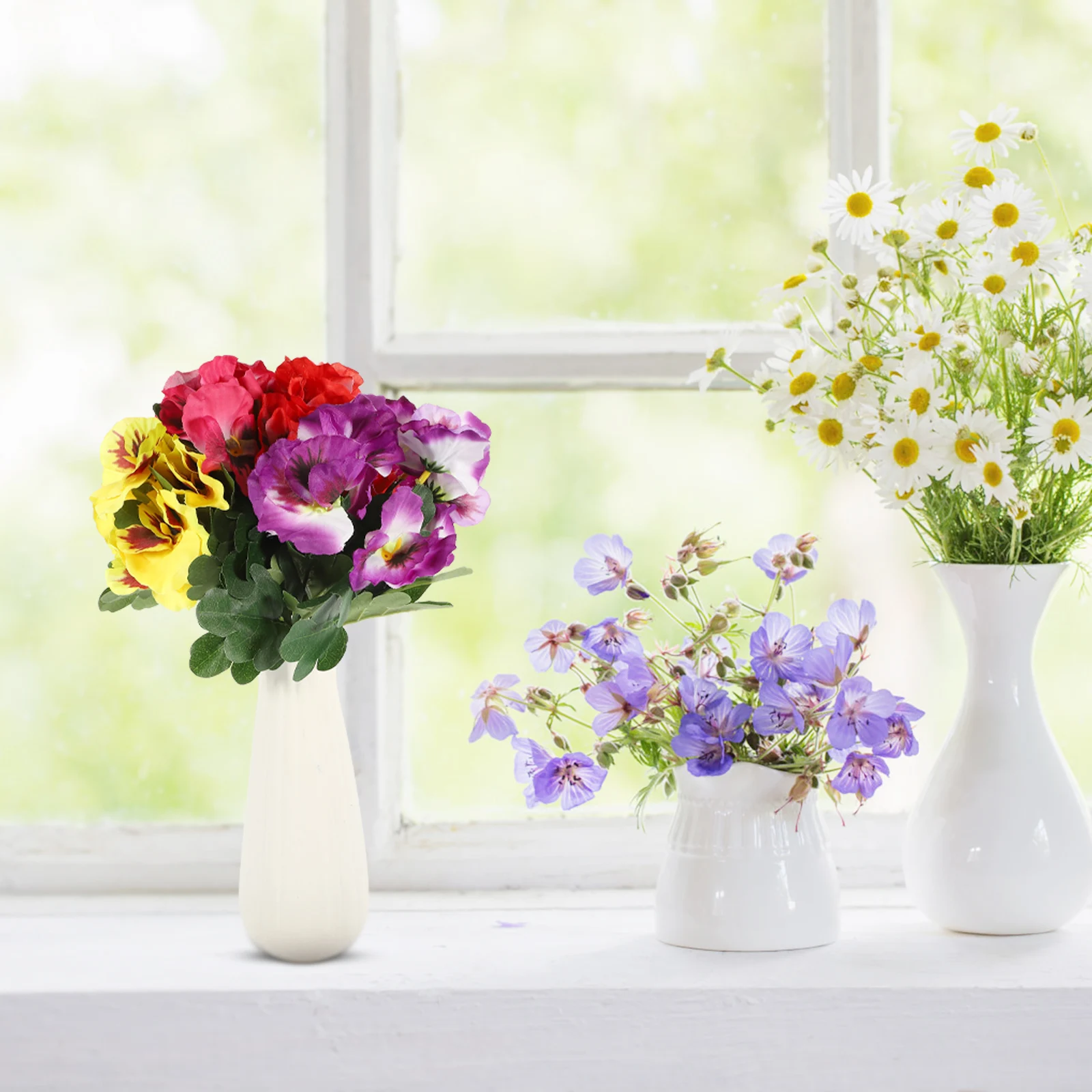 

12 Pcs Artificial FlowersLifelike Flowers for Home Decoration Fake Plants Bunches Photography Props