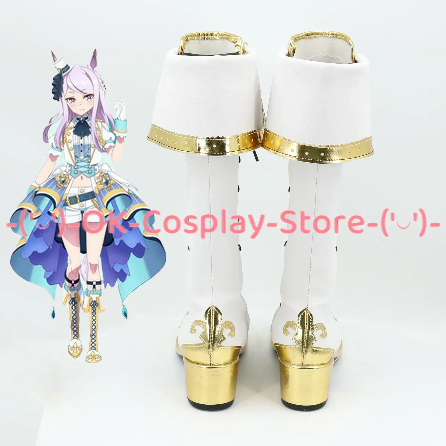 [Angepasst] Umamusume: Pretty Derby Mejiro McQueen Cosplay Schuhe Spiel Roleplay Prop Halloween Karneval Party PU Leder Stiefel