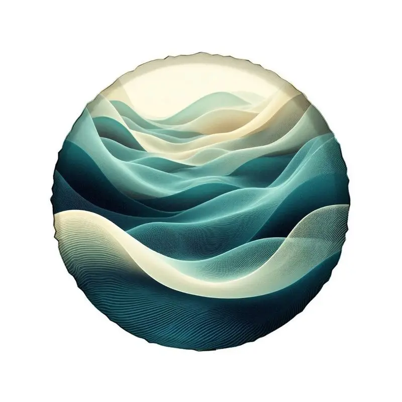 Golden Wave Abstract Pattern Spare Tire Cover - Crafted From Premium Polyester, Featuring The Flowing Aesthetics Of Natural Dune
