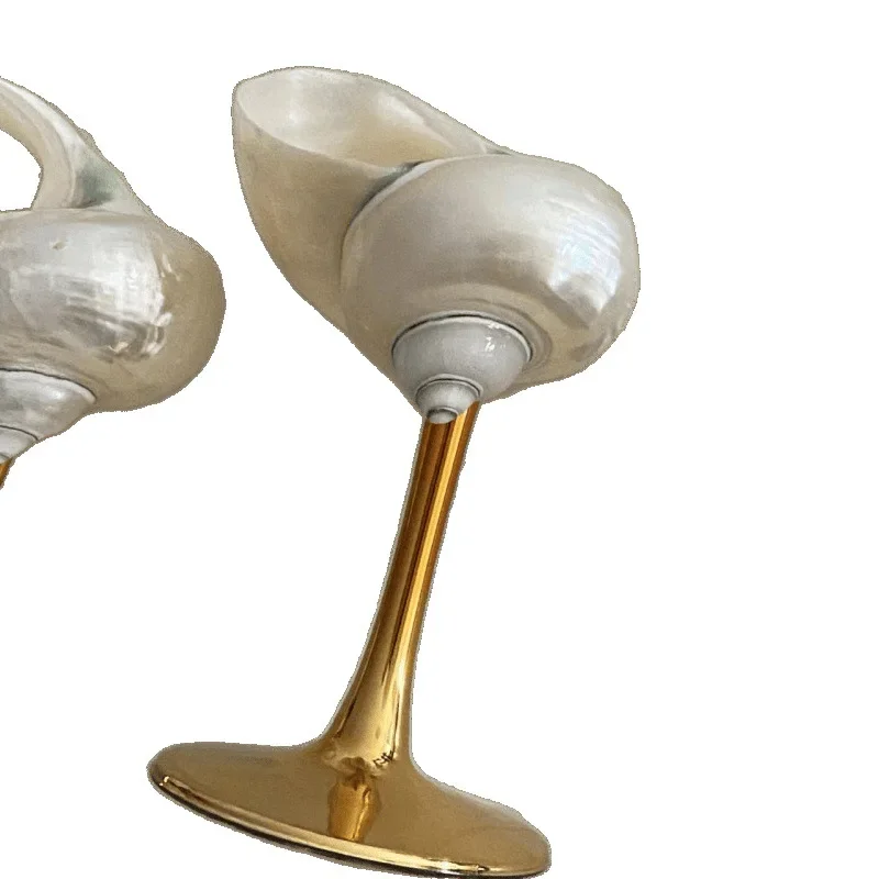 

Creative deep sea conch small wine glass jewelry storage container antique ins Internet celebrity niche cute art handmade cup