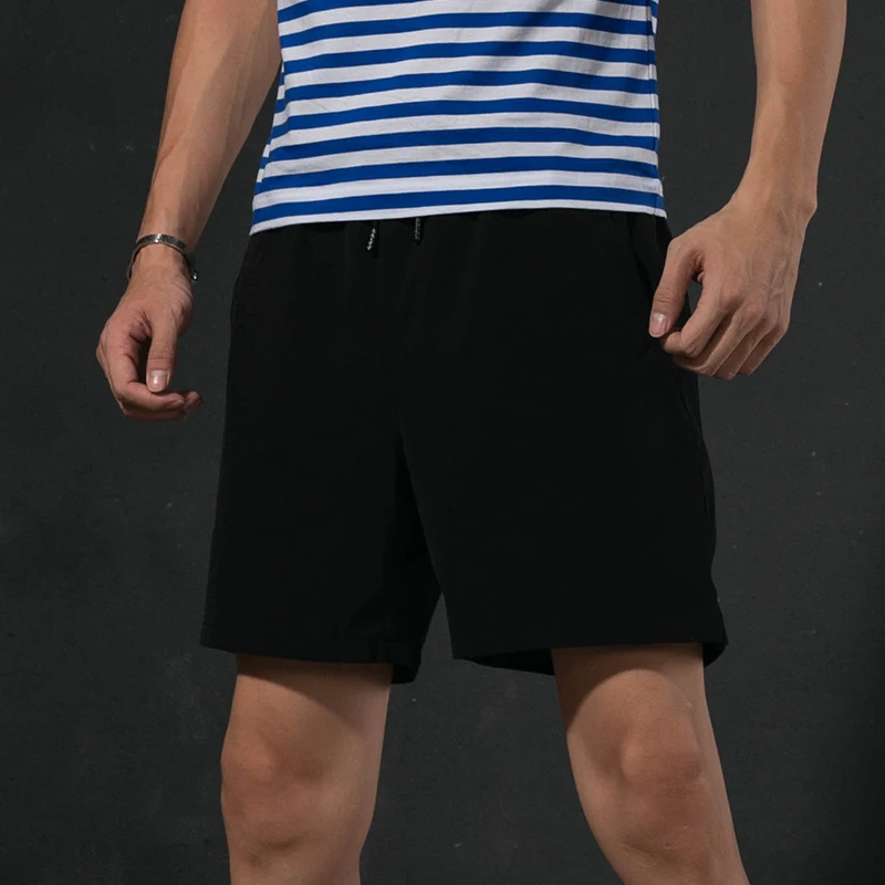 

Мужские летние повседневные брюки из тонкого ледяного шелка, быстросохнущие, для бега и фитнеса, 3/4 длины, прямого кроя, со средней/высокой талией