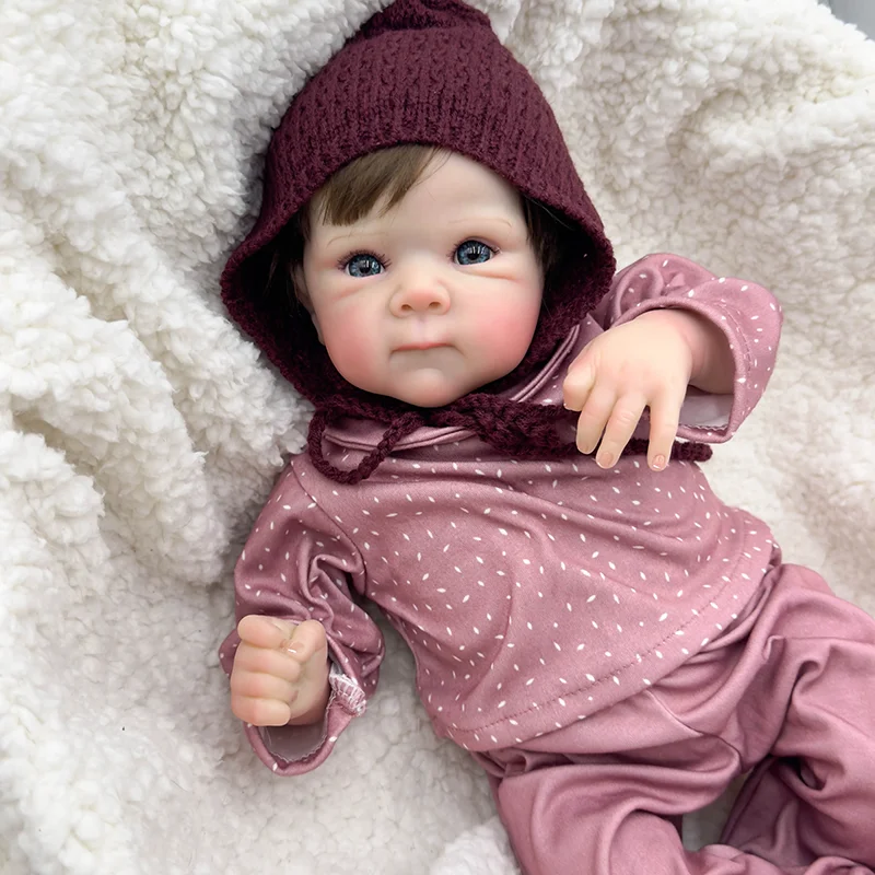 46CM Full Body Newborn Bettie Baby Girl Reborn Doll Soft Cuddly Body Lifelike Soft Touch 3D Skin with Visible Veins Art Doll