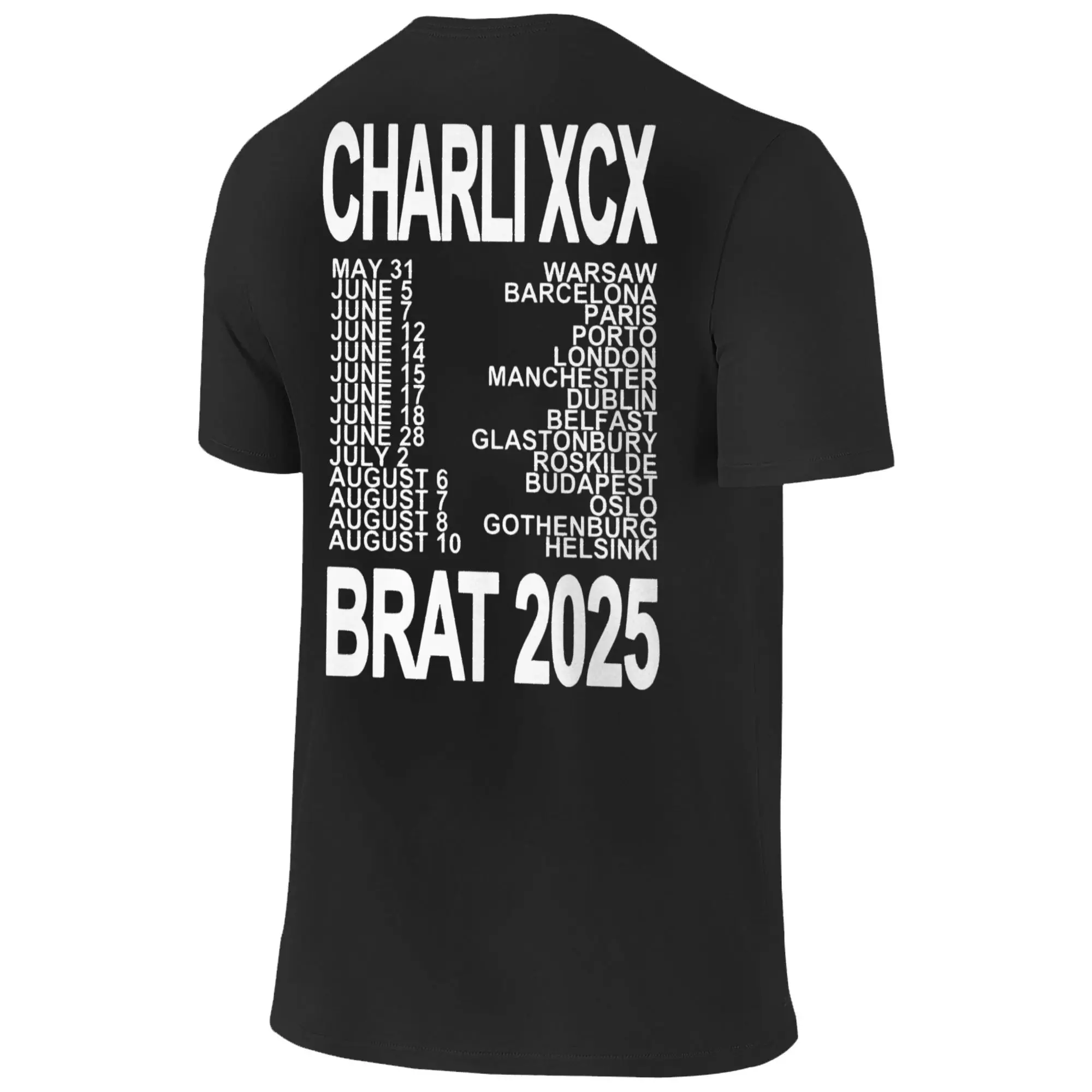 تشارلي Xcx Brat 2025 الساحة جولة الرجال تي شيرت 365 حفلة فتاة مجنون تي شيرت قصير الأكمام طاقم الرقبة تي شيرت 100% ملابس قطنية