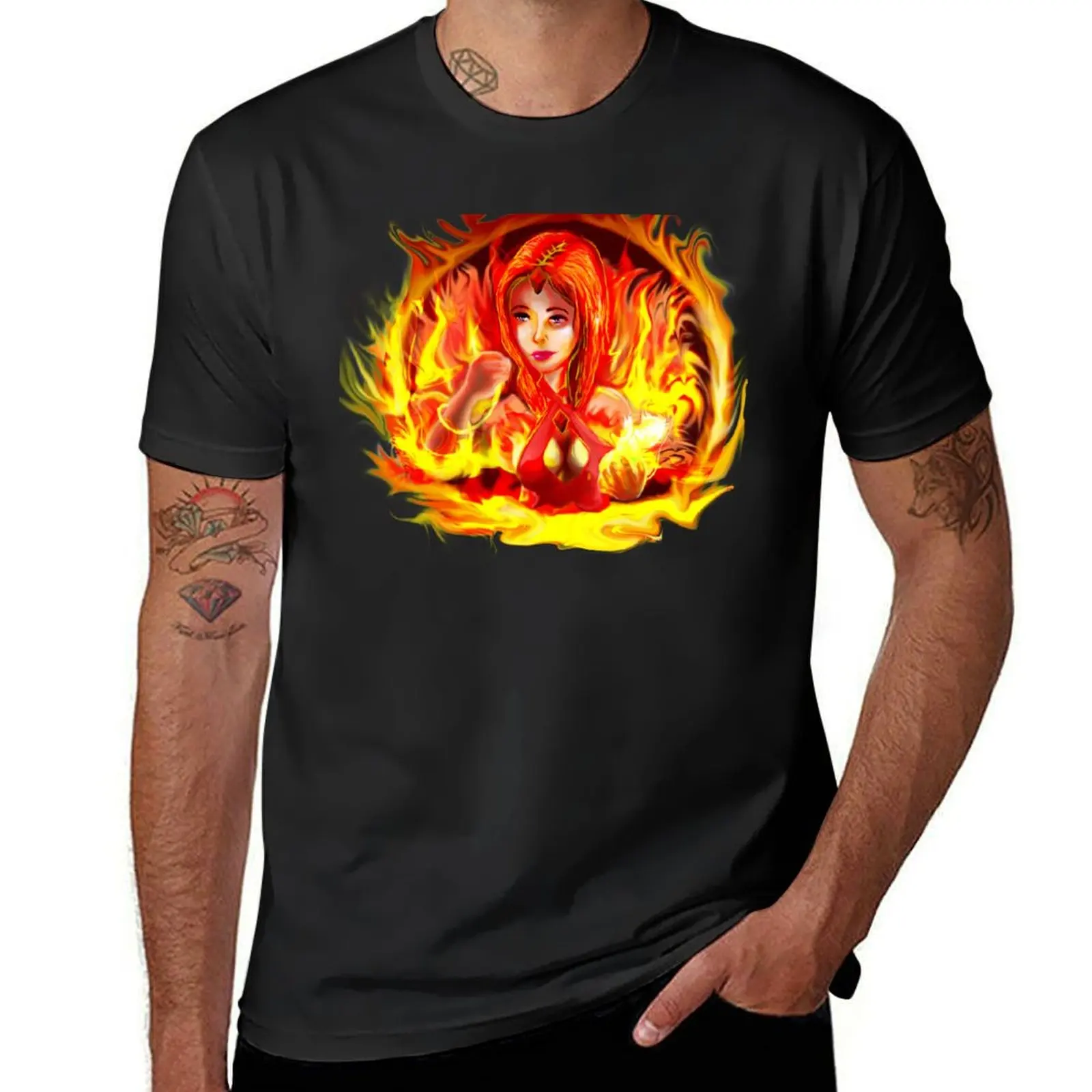 Flame Princess T-Shirt customs design your own anime clothes cute tops shirts graphic tees Men's t shirts