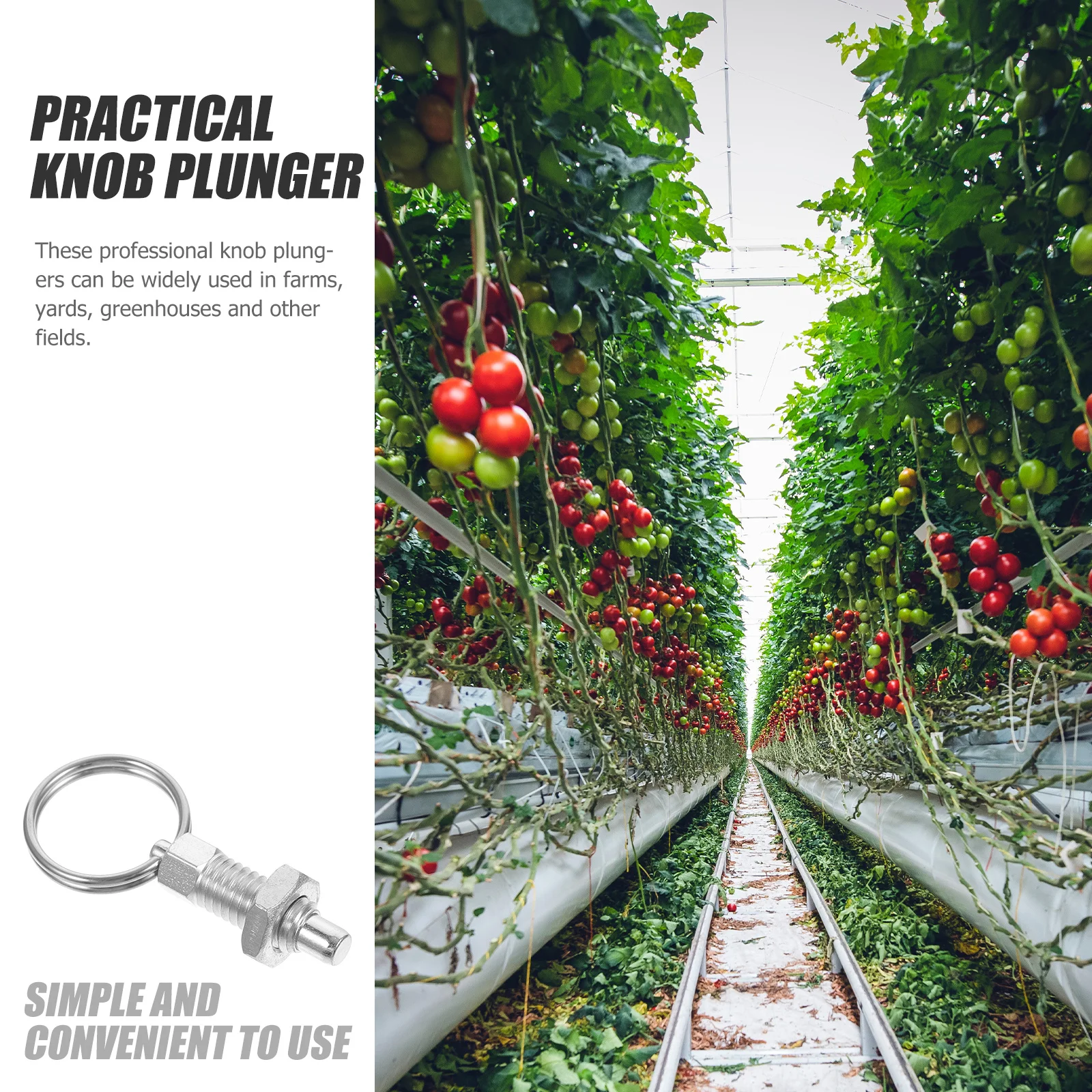 

10pcs Self-Locking Plunger Steel Spring Pin Knob For Greenhouse Farm Equipment Indexing Positioning Coupler Retractable Metal