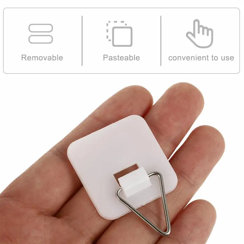 50/100pcs Invisible Adhesive Plate Hanger Vertical Self- Adhesive Wall Dishes Hooks Wall Mounted Dishes Fixing Hooks For Home