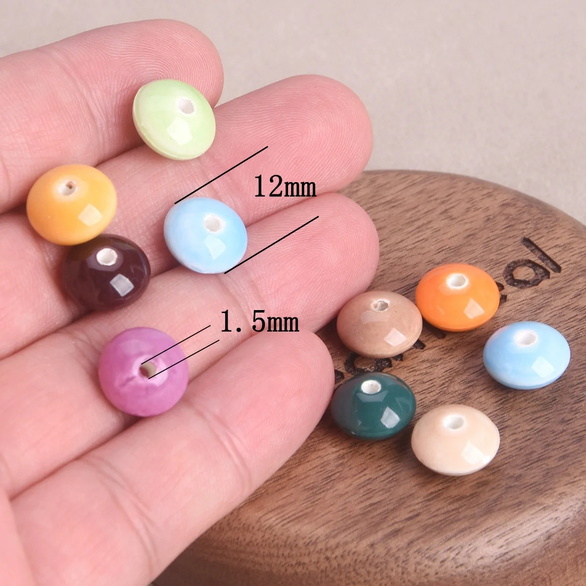 20pcs 12x7mm Rondelle Ceramic  Porcelain Loose Spacer Beads Lot For DIY Crafts Jewelry Making