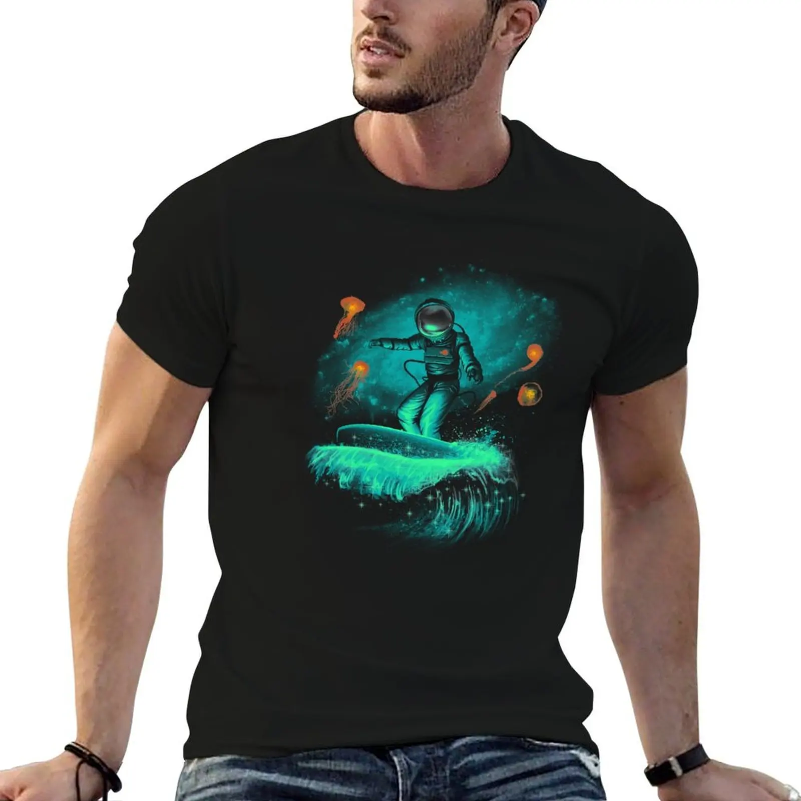 Paquete de camisetas hombre algodón liso camiseta surfista camisas t 100% algodón espacio hombre para camisas t