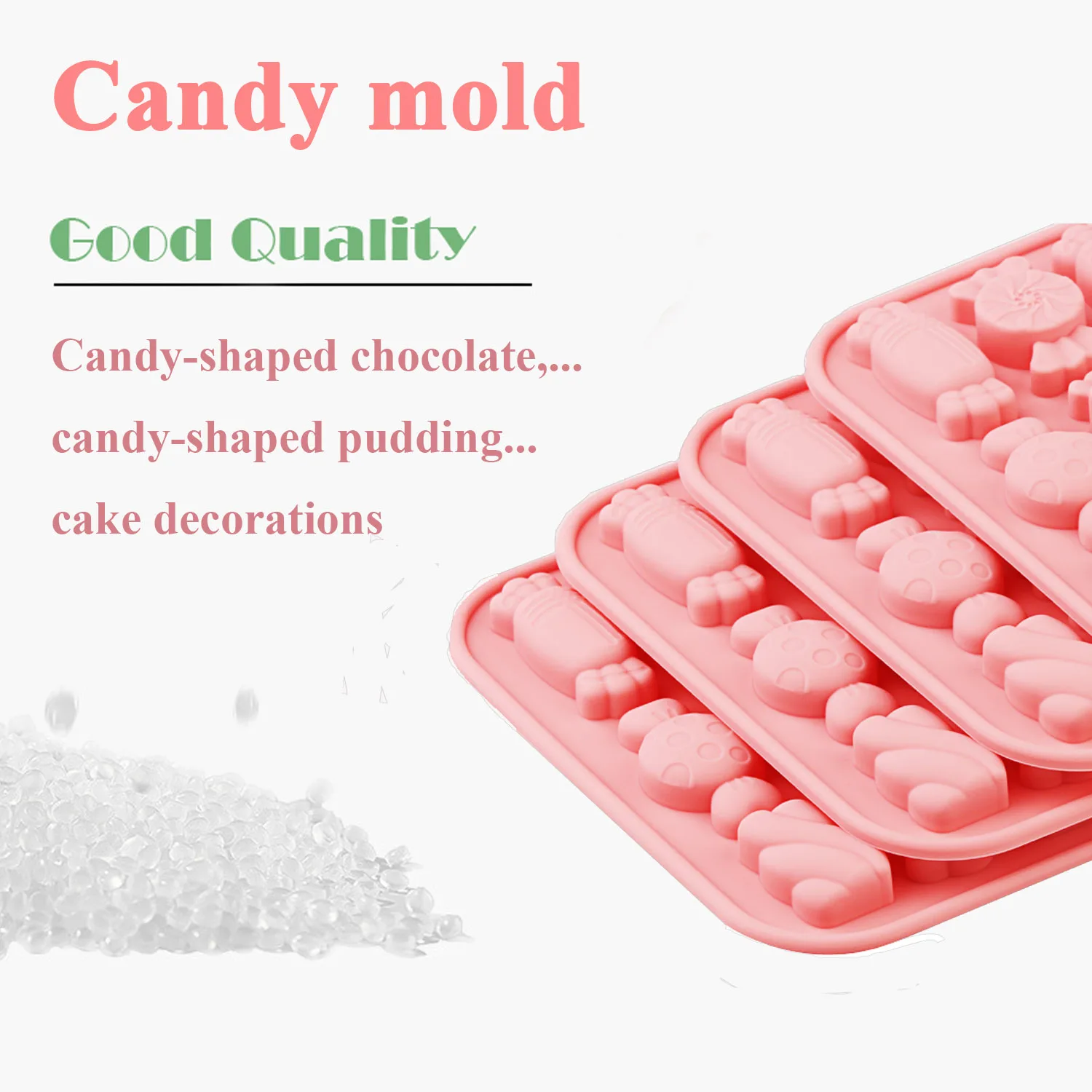 1 Silikonform für Süßigkeiten, Schokoladenform, bonbonförmige Silikonform zur Kuchendekoration, Backwerkzeug, das Süßigkeiten, Schokolade, dekorative Kunst, Pudding, Gelee, Eiswürfel usw. herstellen kann – Detail 4