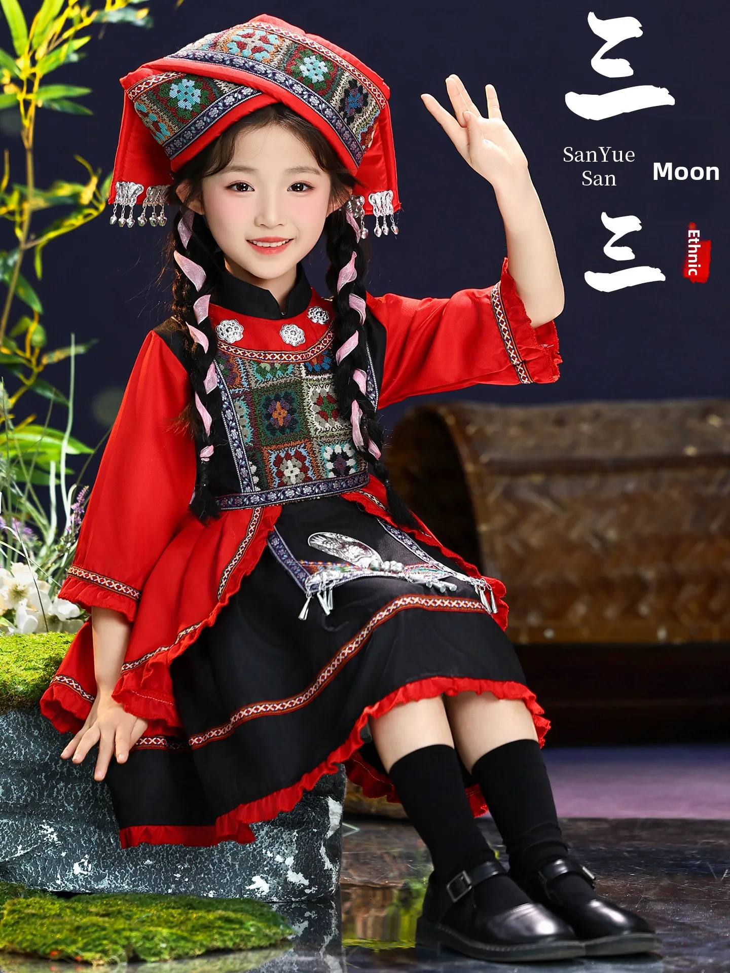 

Новая детская одежда в этническом стиле: футболки для девочек (хань, чжуан, яо), эксклюзивная онлайн-продажа, полиэстер