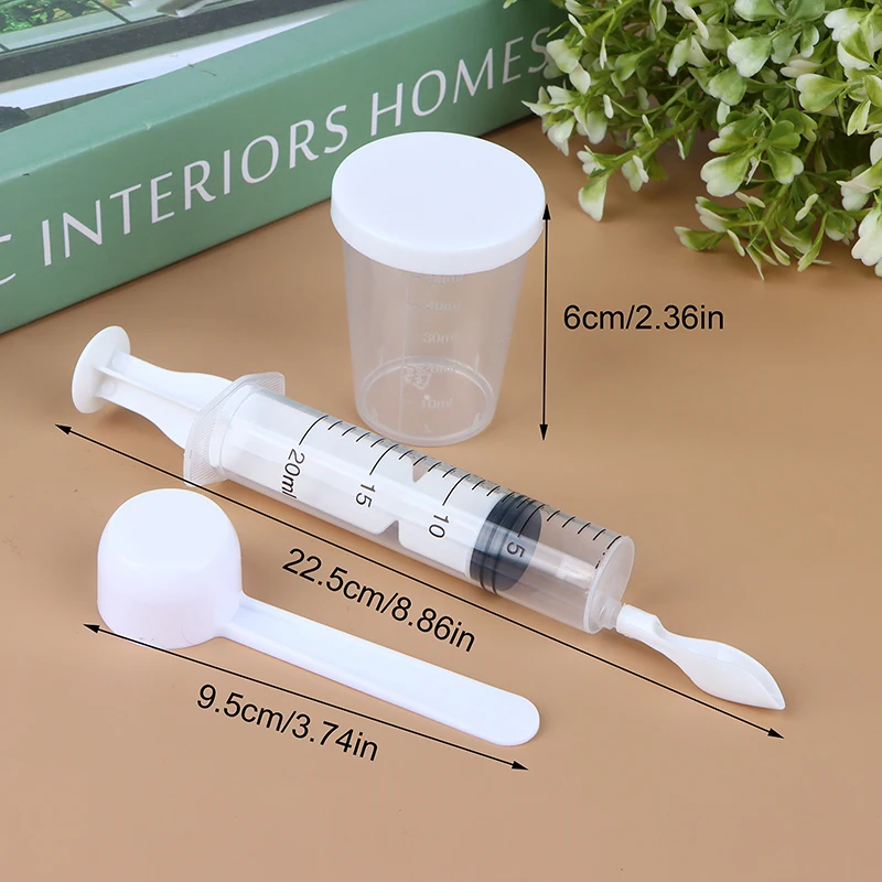 4Pcs Bird Parrot Feeder Spoon with Manual Syringe Baby Bird Water Milk Medicine Feeding Syringe Feeding Needle Bird Supplies