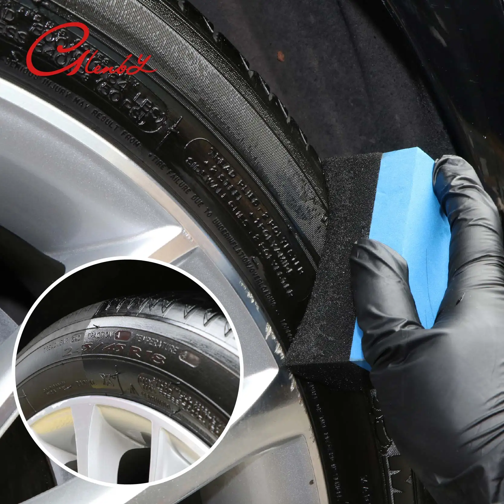 Car Tire Shine Gel and Conditioner, Oil Based Tire Gel, SIO2 & Black Dye Infused,No Sling Formula. Enhances Tires Color & Finish image 3