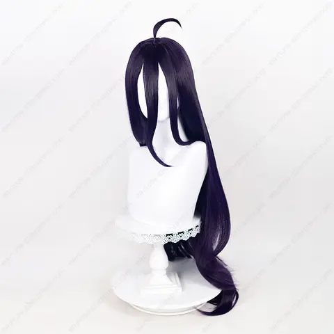 Anime Albedo Cosplay Peruk 100cm Lång Rak Mörklila Svart Peruk Värmebeständigt Syntetiskt Hår Halloweenfest 10 best sales albedo peruk - №3