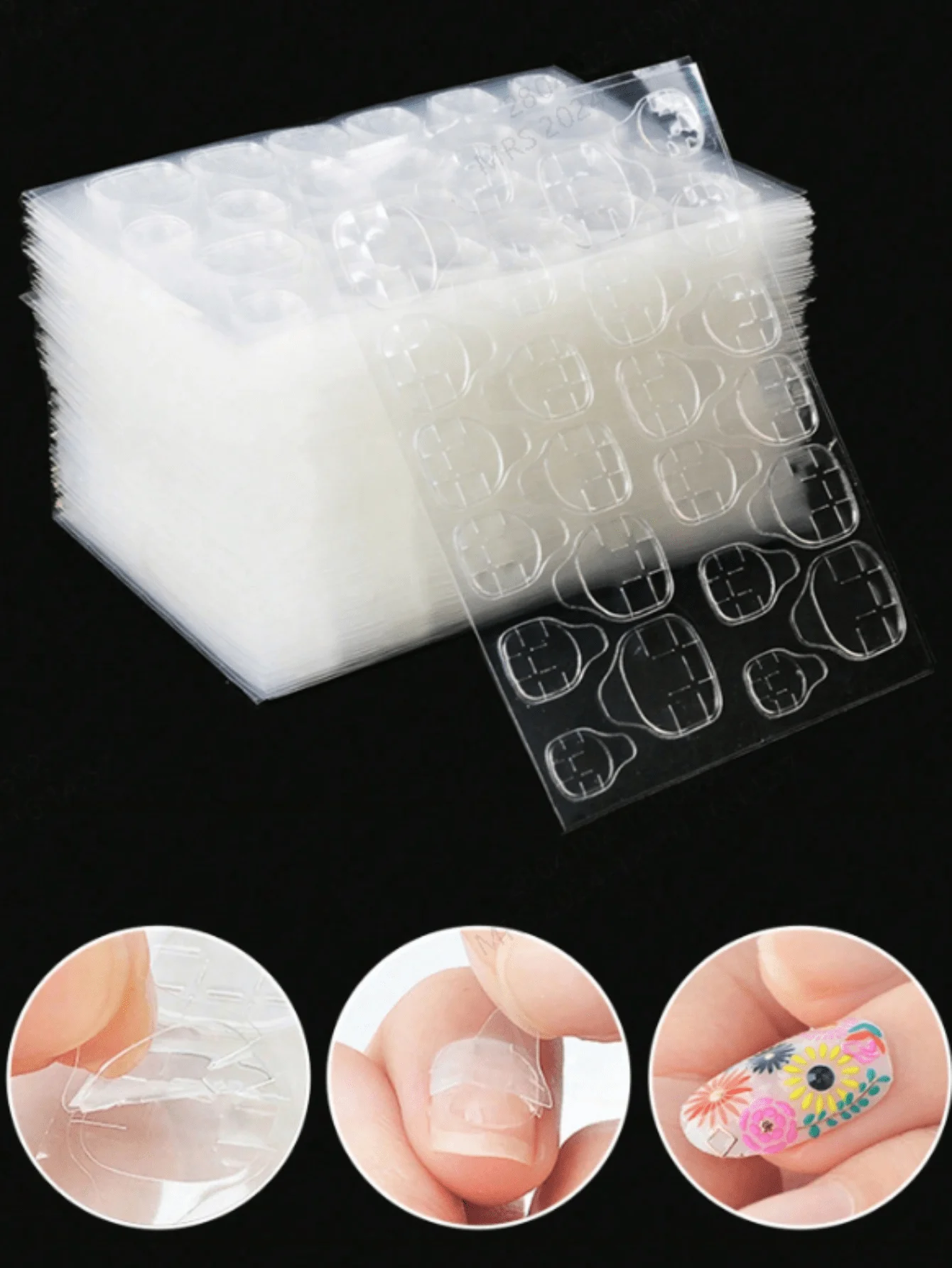 

5 pieces of waterproof nail adhesive stickers - strong double-sided adhesive, suitable for fake fingertips and press nail art, o