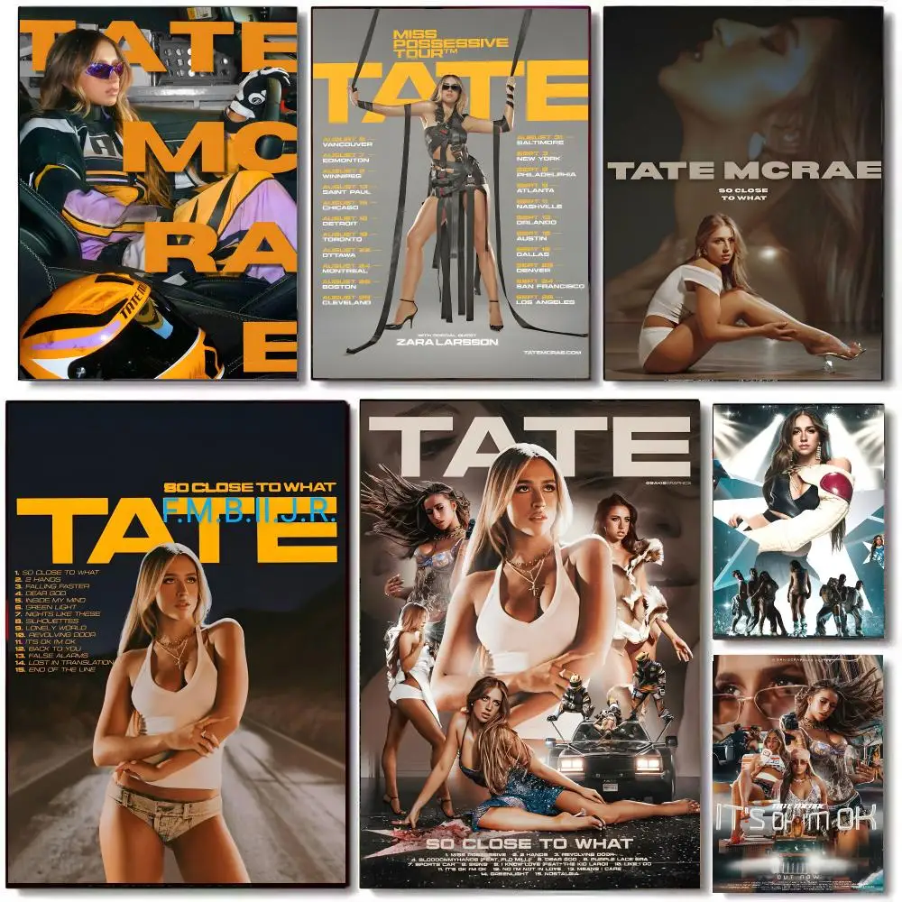 Hot Singer T-Tate McRaeS Poster High Quality Bedroom Living Room Aesthetic Wall Decoration Painting Stickers Gift