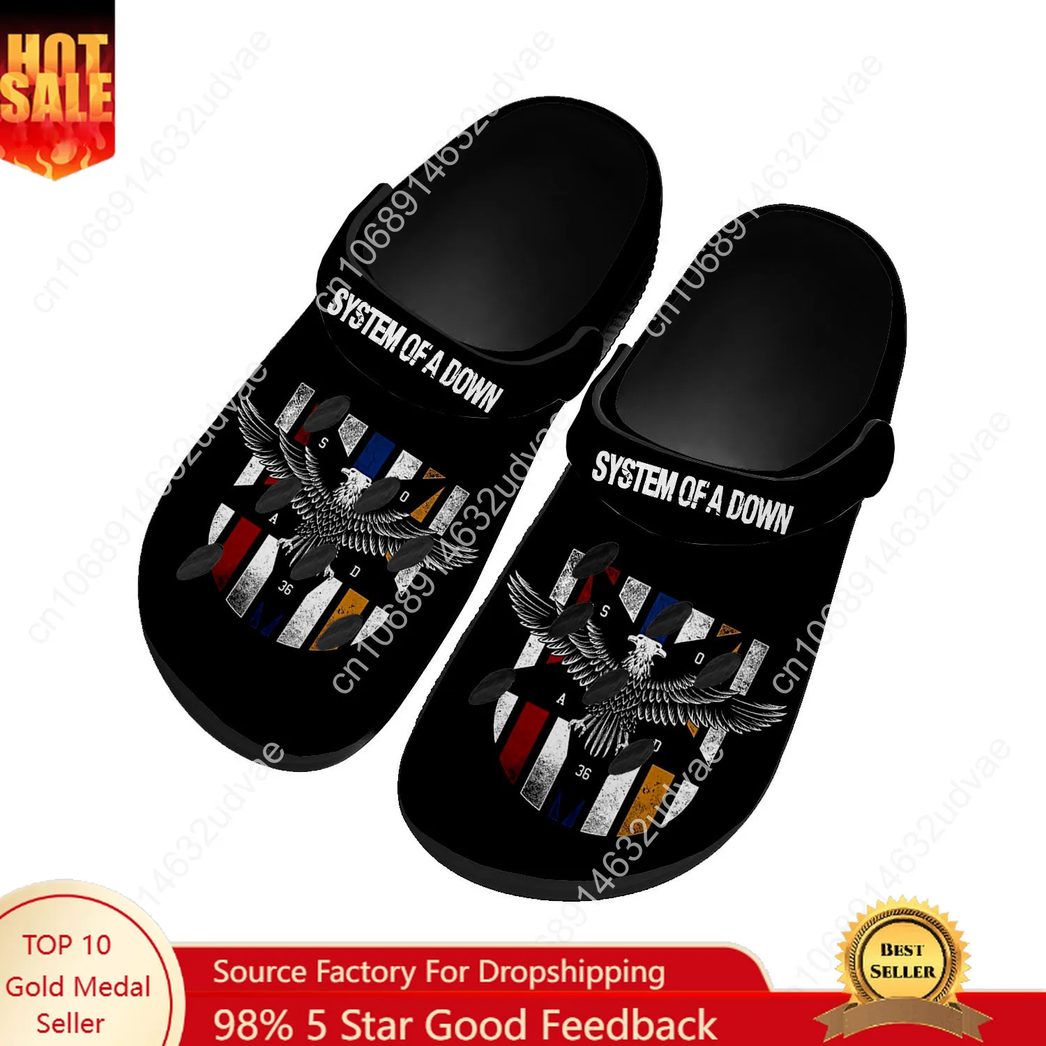 

System of a Down Water Shoes Mens Womens High Quality Fashion Home Garden Clogs Customizd Sandals Beach Breathable Hole Slippers