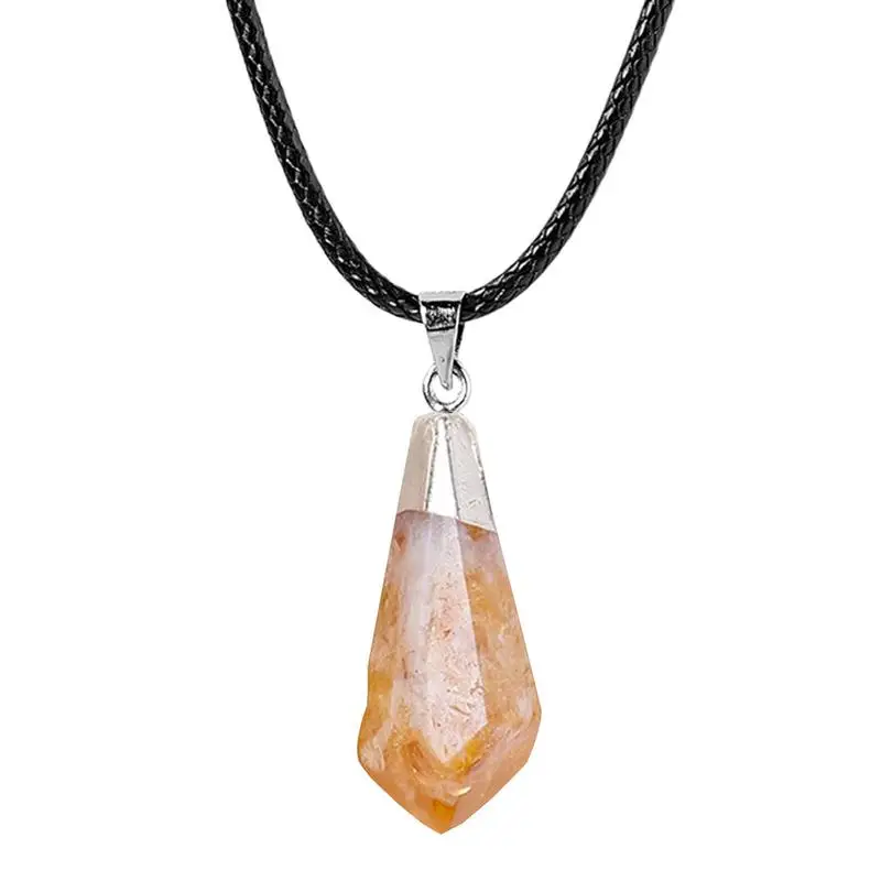 

Citrine Necklaces For Women Yellow Crystal Stone Pendant Valentine's Day Birthday Christmas Energy Crystal Jewelry Gemstone