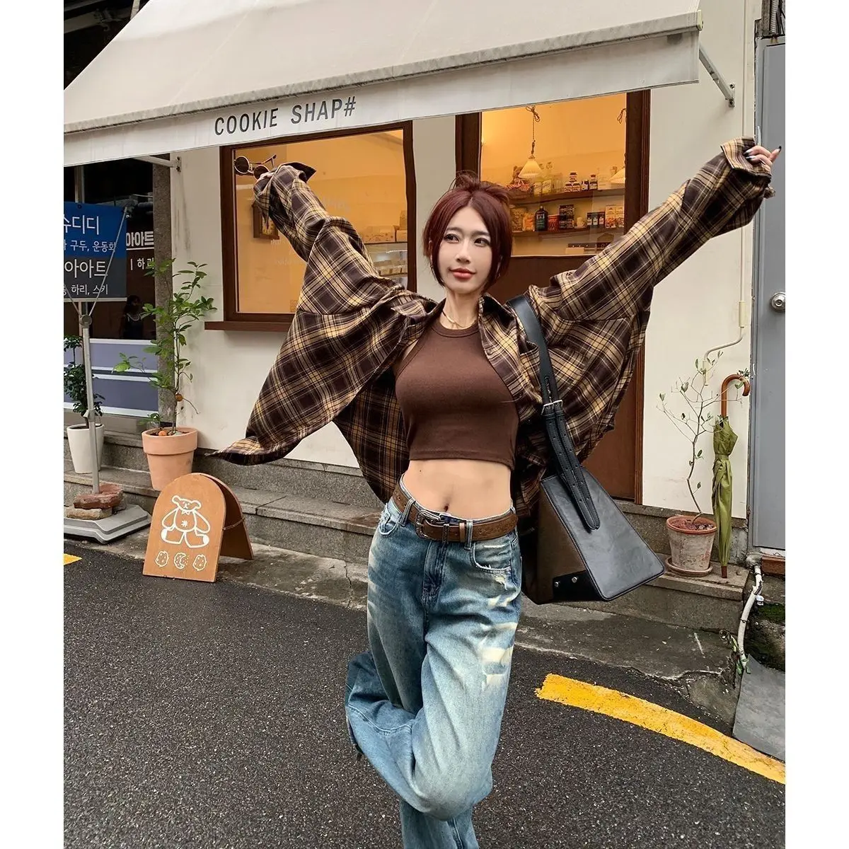 الأمريكية منقوشة irt رقيقة طويلة Sve تصميم فضفاض تأثير التخسيس خمر Sle الرجال ربيع الخريف ملابس خارجية